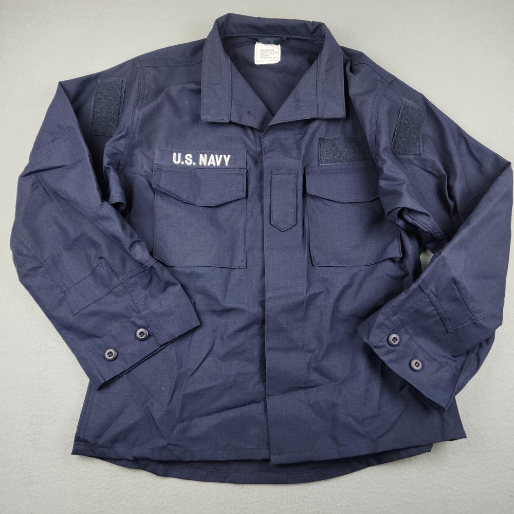US Military US Navy Two Piece Flame Resistant Jacket Mens Med Short Navy Blue
